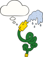 cartoon hosepipe with thought bubble png