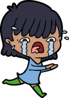 cartoon girl crying png