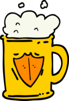 hand drawn doodle style cartoon tankard png