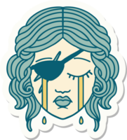 sticker of a crying human rogue character png