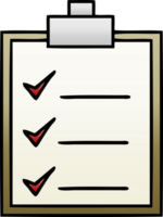 gradient shaded cartoon of a check list png