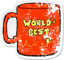 distressed sticker of a worlds best cook mug png