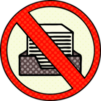 comic book style cartoon of a paperless office symbol png