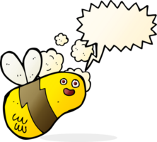 abeja de dibujos animados con burbujas de discurso png