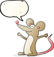 hand drawn speech bubble cartoon mouse png