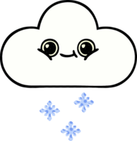 comic book style cartoon of a snow cloud png