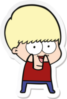 sticker of a happy cartoon boy png