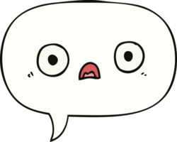 cute cartoon face with speech bubble png