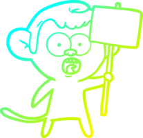 frio gradiente linha desenhando do uma desenho animado chocado macaco png