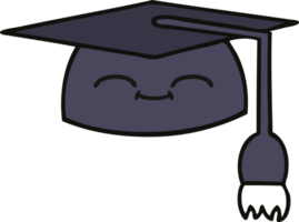 cute cartoon of a graduation hat png