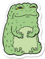 autocollant d'un crapaud béat de dessin animé png