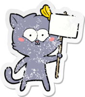 beunruhigter Aufkleber einer Cartoonkatze png