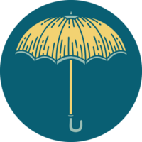 iconisch tatoeëren stijl beeld van een paraplu png