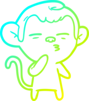 frio gradiente linha desenhando do uma desenho animado suspeito macaco png