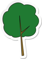 klistermärke av ett udda handritat tecknat träd png
