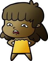 cartoon worried woman png