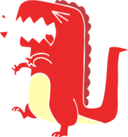 cartoon doodle roaring dinosaur png