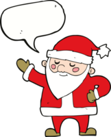 cartone animato Santa Claus con discorso bolla png