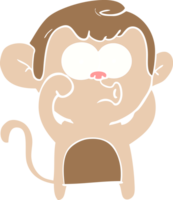 macaco hooting dos desenhos animados de estilo de cor plana png