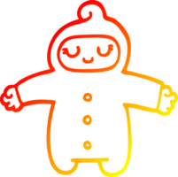 warm gradient line drawing of a cartoon baby png