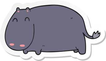 autocollant d'un hippopotame de dessin animé png