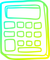 frio gradiente linha desenhando do uma desenho animado calculadora png