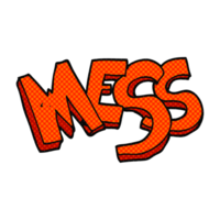 hand drawn cartoon mess png