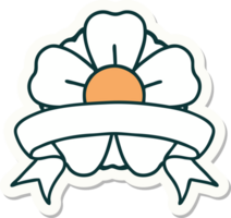 adesivo estilo tatuagem com banner de uma flor png