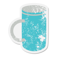 adesivo grunge tazza di caffè png