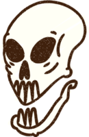 Spooky Skull Chalk Drawing png