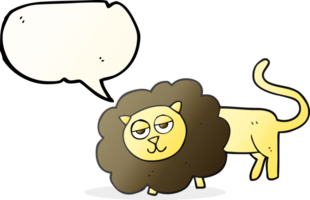 hand drawn speech bubble cartoon lion png