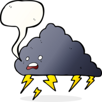 cartone animato nuvola temporalesca con discorso bolla png