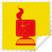 gebroken computer grafisch plein pellen sticker png