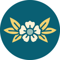 iconic tattoo style image of a flower png