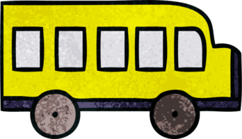 retro Grunge Textur Karikatur von ein Schule Bus png