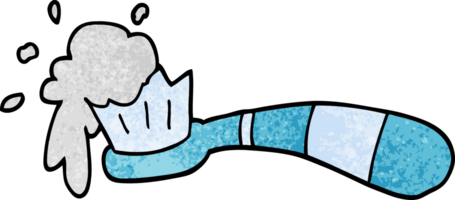 dessin animé doodle brosse à dents et dentifrice png