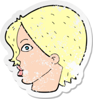 retro distressed sticker of a cartoon doodle png