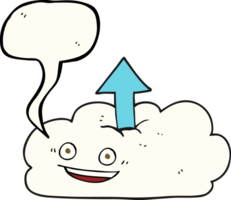 hand drawn speech bubble cartoon upload to the cloud png