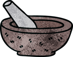 hand drawn quirky cartoon pestle and mortar png