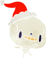 hand- getrokken Kerstmis retro tekenfilm van kawaii skelet png