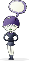 cartoon pretty vampire girl with speech bubble png