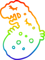 rainbow gradient line drawing of a cartoon germ png