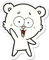 sticker of a waving teddy  bear cartoon png