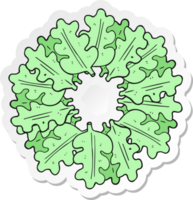 klistermärke av en tecknad serie ek löv i en ringa png
