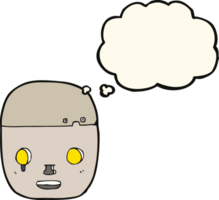 cartoon robot head with thought bubble png