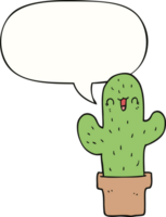 cartone animato cactus con discorso bolla png