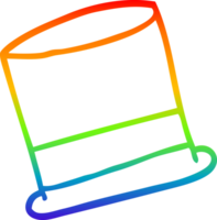 rainbow gradient line drawing of a cartoon hat png