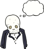 cartoon spooky skull spider with thought bubble png