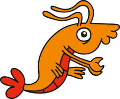 hand drawn quirky cartoon crayfish png