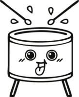 line drawing cartoon of a drum png